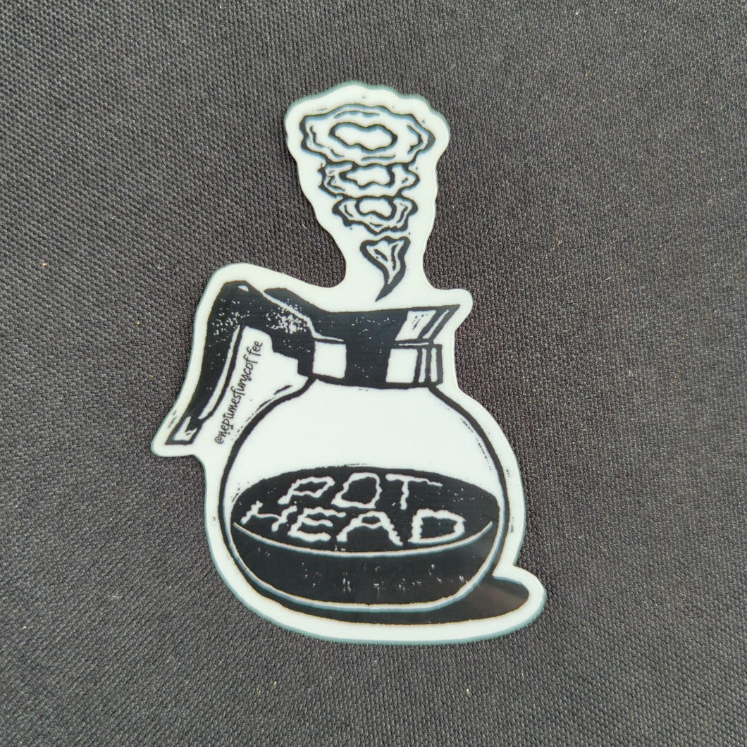 pothead stickers Pot Head Sticker – Neptune's Fury Coffee Co