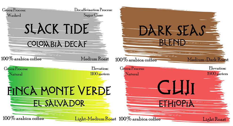 4pc Sampler (Decaf, Dark Seas, El Salvador, Guji)